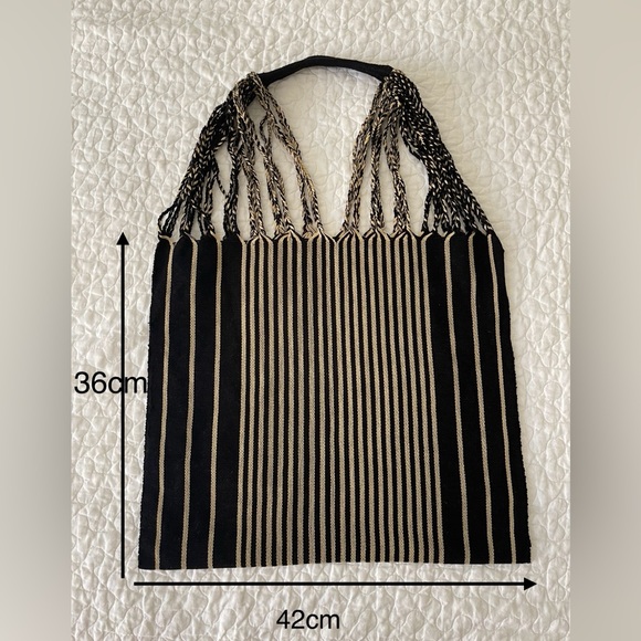 handmade Mexican artisan tote shopping bag/hammock bag/woven cloth bag/boho/eco - Picture 4 of 4